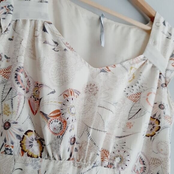 INWEAR BLACK LADYBIRD / Denmark Kitomi 100% Silk Floral Knee Length Dress Sz 6 - Picture 5 of 14